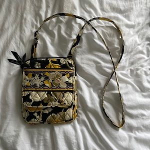 vera bradley yellow and black floral bag